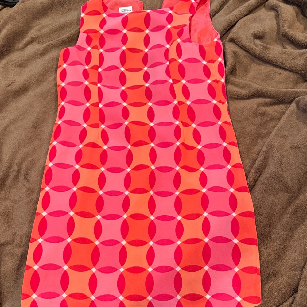 Talbots Pink and Red Patterned Kids Dress 12